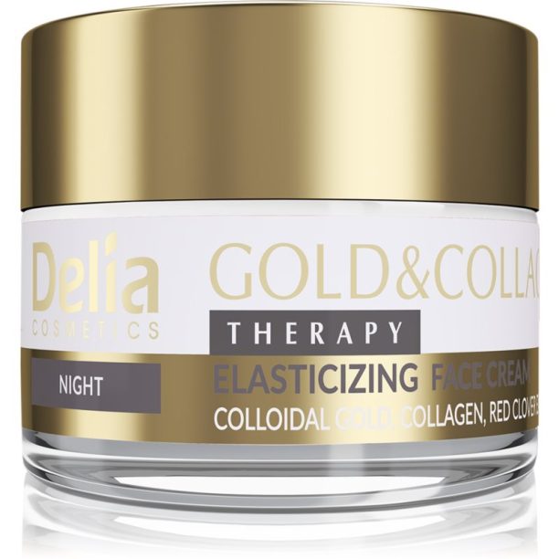 Delia Cosmetics Gold & Collagen Therapy нощен крем увеличаващ еластичността на кожата 50 мл.