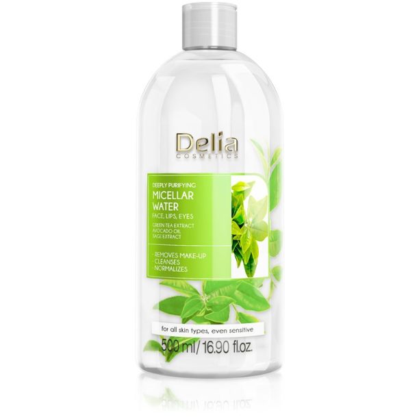 Delia Cosmetics Micellar Water Green Tea освежаваща почистваща мицеларна вода 500 мл.