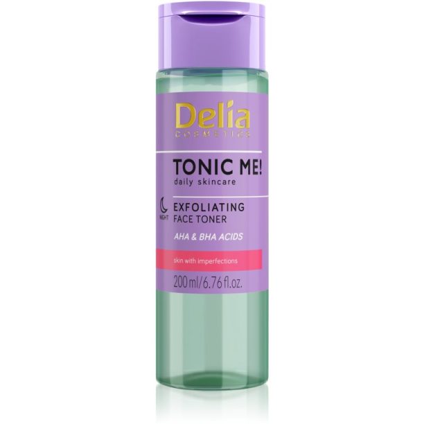 Delia Cosmetics Tonic Me! нежен ексфолиращ тоник за нощ 200 мл.