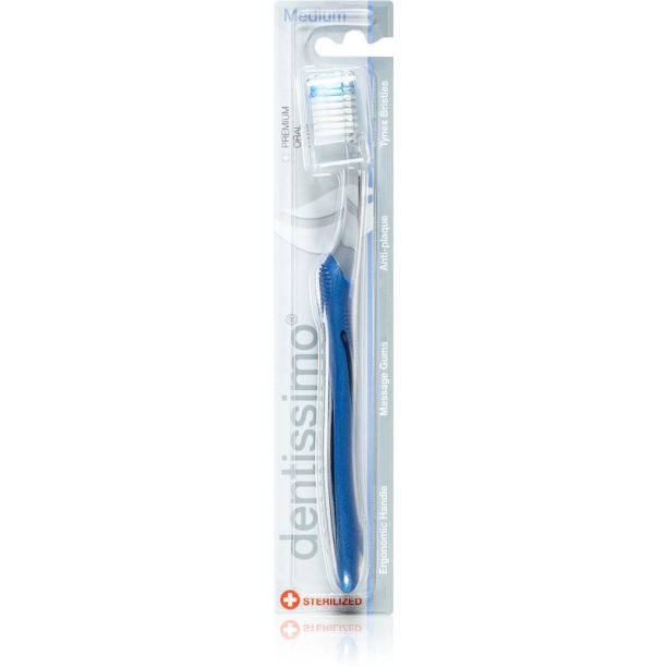 Dentissimo Toothbrushes Medium четка за зъби средна твърдост цвят Dark blue 1 бр.