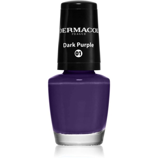 Dermacol Mini лак за нокти цвят 01 Dark Purple 5 мл.