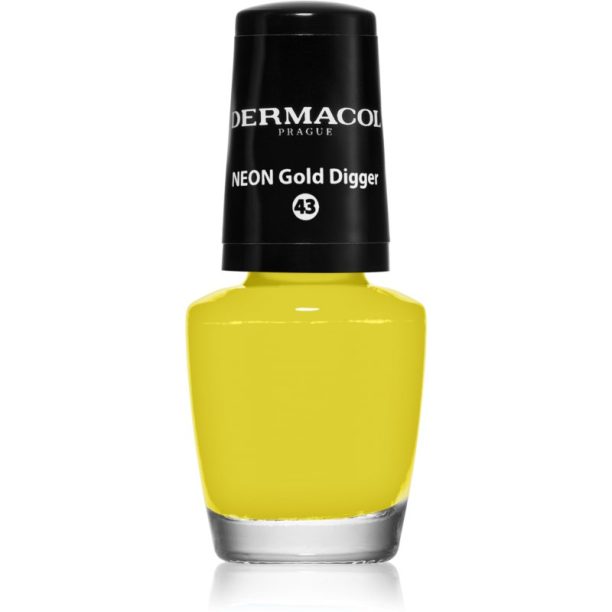 Dermacol Neon неонов лак за нокти цвят 43 Gold Digger 5 мл.