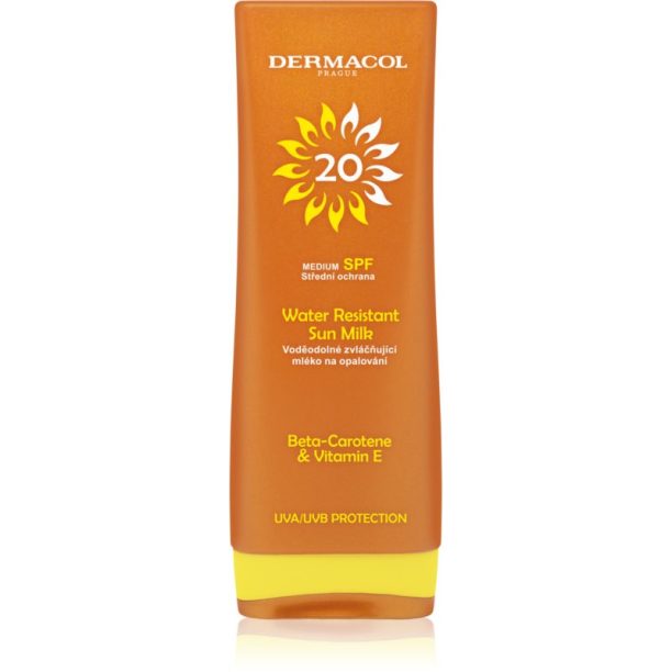 Dermacol Sun Water Resistant водоустойчив лосион за слънце с бета каротин SPF 20 200 мл.