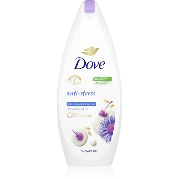 Dove Anti-Stress релаксиращ душ гел Blue Chamomile & Oat Milk 250 мл.