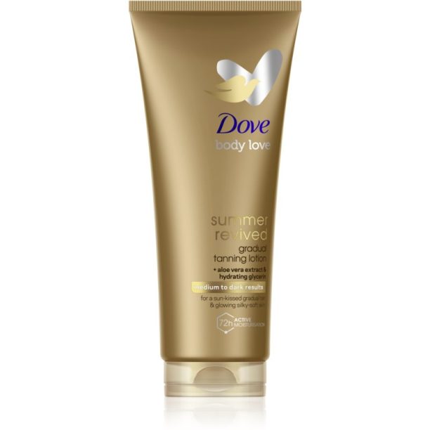 Dove DermaSpa Summer Revived автобронзант мляко за тяло цвят Medium to Dark 200 мл.