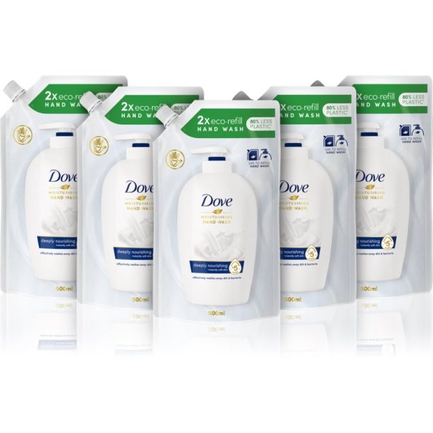 Dove Original течен сапун за ръце 5 x 500 ml (изгодна опаковка) резервен пълнител