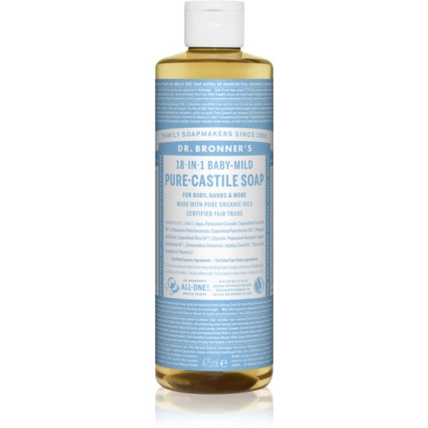 Dr. Bronner’s Baby-Mild течен универсален сапун без парфюм 475 мл.