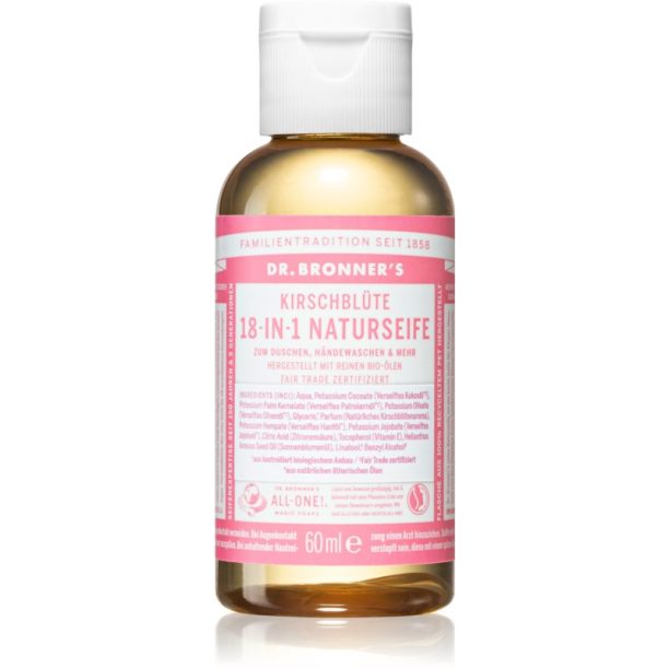 Dr. Bronner’s Cherry Blossom 18-in-1 Liquid Soap течен универсален сапун 60 мл.