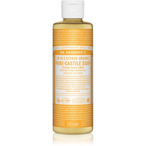 Dr. Bronner’s Citrus & Orange течен универсален сапун 240 мл.