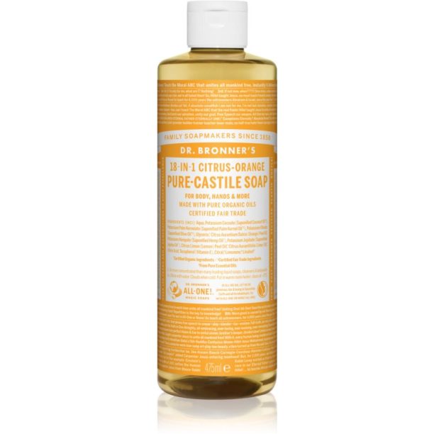 Dr. Bronner’s Citrus & Orange течен универсален сапун 475 мл.