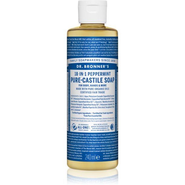 Dr. Bronner’s Peppermint течен универсален сапун 240 мл.