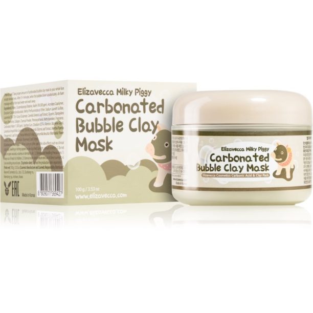 Elizavecca Milky Piggy Carbonated Bubble Clay Mask дълбоко почистваща маска за лице за проблемна кожа