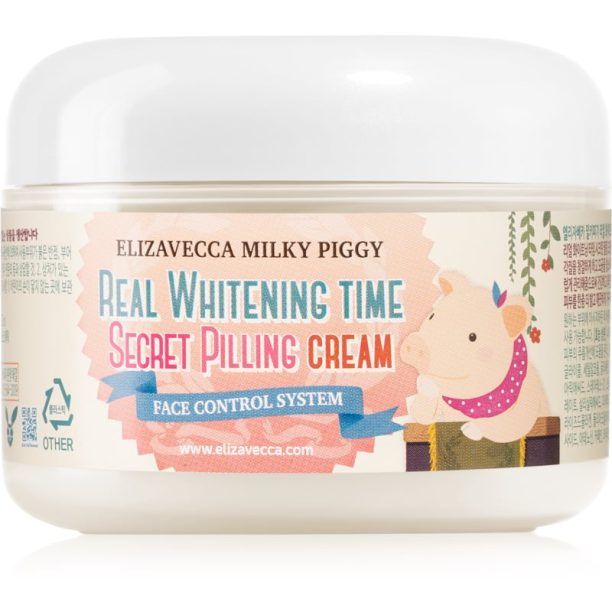 Elizavecca Milky Piggy Real Whitening Time Secret Pilling Cream овлажняващ омекотяващ крем с пилинг ефект 100 мл.