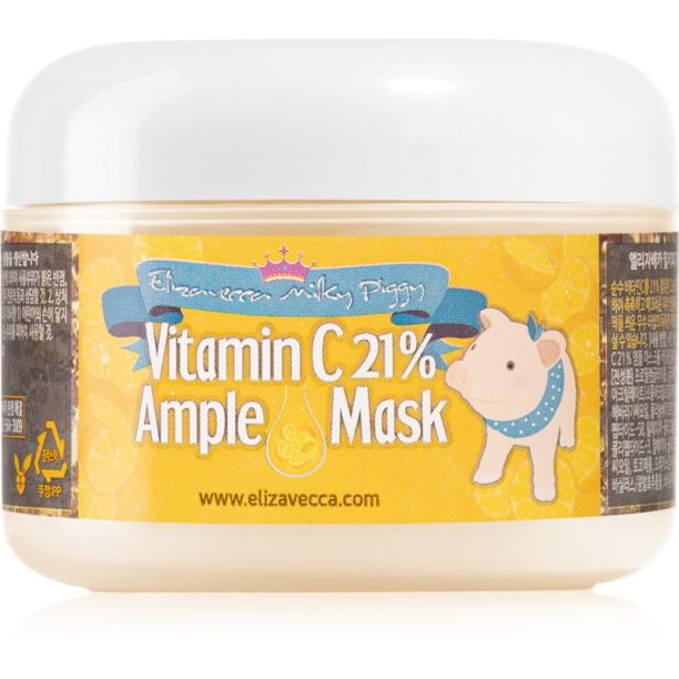 Elizavecca Milky Piggy Vitamin C 21% Ample Mask хидратираща и озаряващ маска за уморена кожа 100 гр. на ниска цена