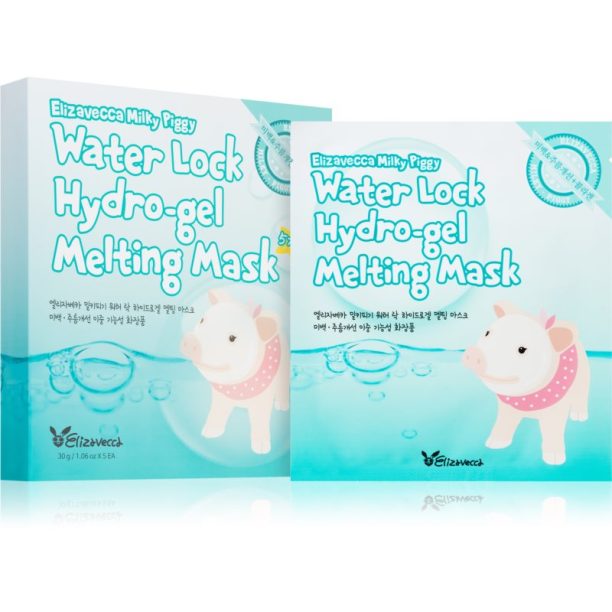 Elizavecca Milky Piggy Water Lock Hydro-gel Melting Mask интензивна хидрогелна маска за освежаване и хидратация 5 бр. на ниска цена