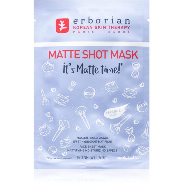 Erborian Shot Mask Its Matte Time! хидратираща платнена маска за матиране 15 гр.