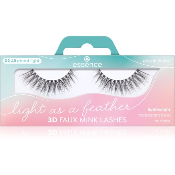 Essence Light as a feather 3D faux mink изкуствени мигли 02 All about light 2 бр.