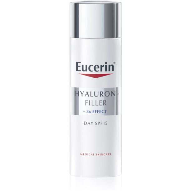 Eucerin Hyaluron-Filler + 3x Effect дневен крем  против стареене на кожата SPF 15 50 мл.