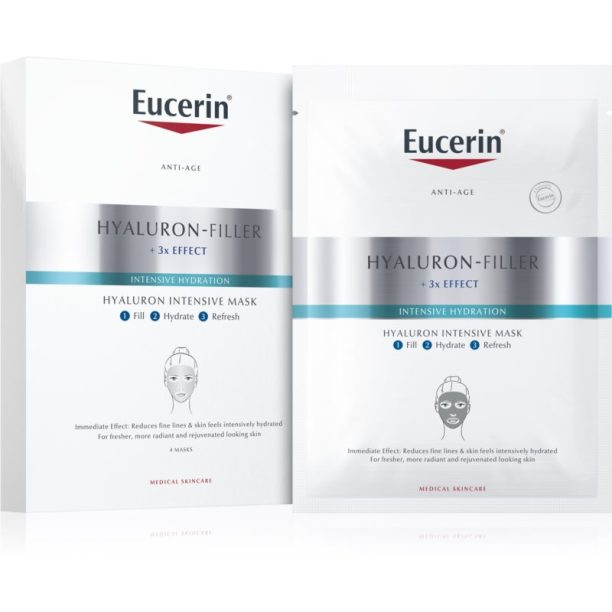 Eucerin Hyaluron-Filler + 3x Effect хиалуронова интензивна маска 4 бр.