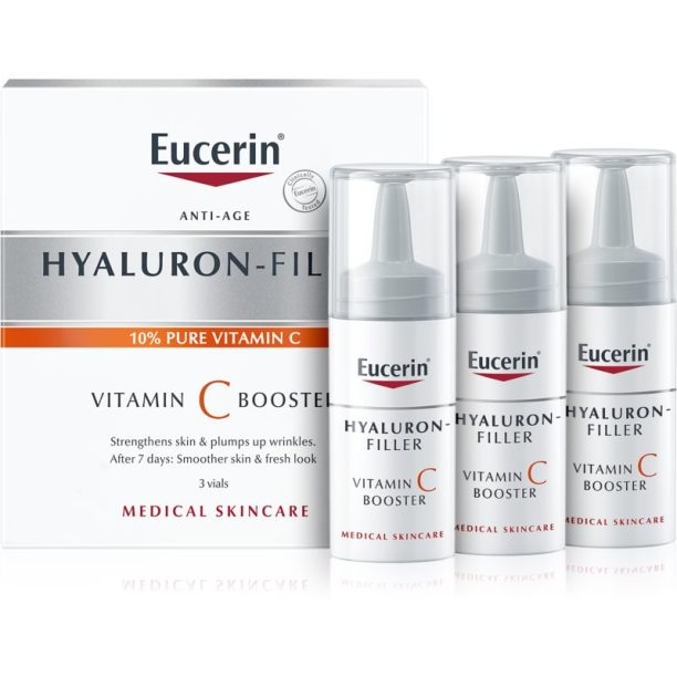 Eucerin Hyaluron-Filler Vitamin C Booster озаряващ серум против бръчки с витамин С 3x8 мл.