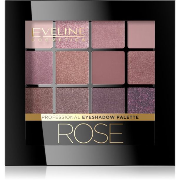 Eveline Cosmetics All in One палитра сенки за очи цвят Rose 12 гр.