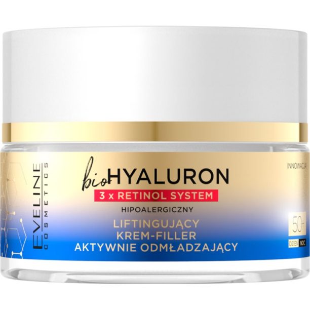 Eveline Cosmetics Bio Hyaluron 3x Retinol System дневен и нощен лифтинг крем 50+ 50 мл. на ниска цена