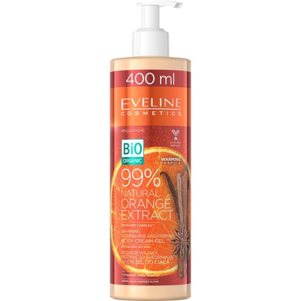 Eveline Cosmetics Bio Organic Natural Orange Extract подхранващ и стягащ крем за тяло със загряващ ефект 400 мл.