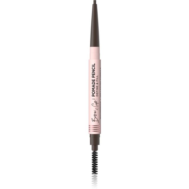 Eveline Cosmetics Brow & Go! водоустойчив молив за вежди с четка 2 в 1 цвят Dark Brown 4 гр.