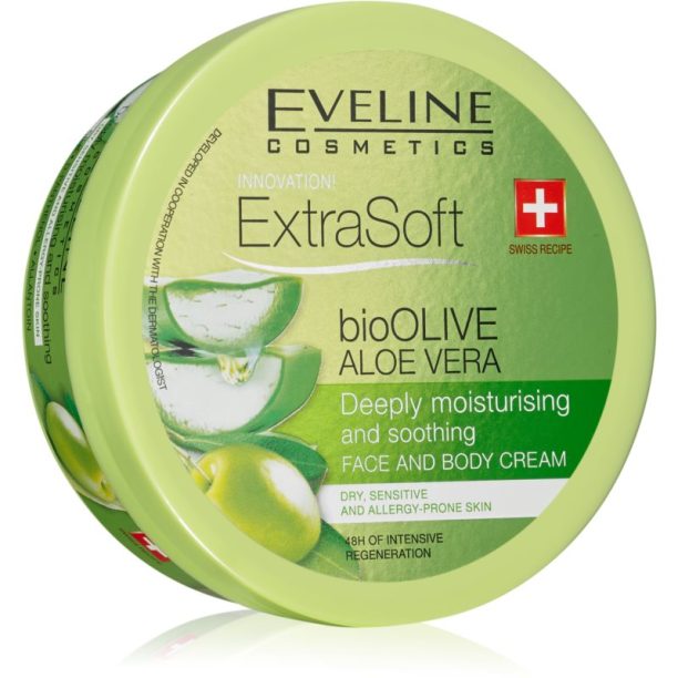 Eveline Cosmetics Extra Soft хидратиращ и успокояващ крем за чувствителна кожа Bio Olive & Aloe Vera 175 мл. на ниска цена