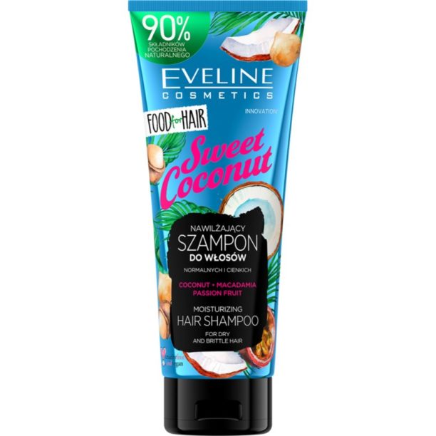 Eveline Cosmetics Food for Hair Sweet Coconut хидратиращ шампоан за фина към нормална коса 250 мл.