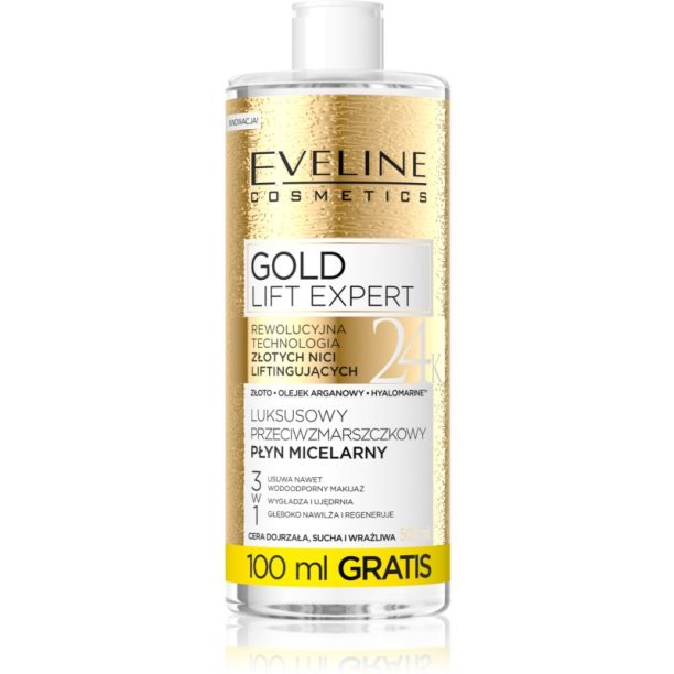 Eveline Cosmetics Gold Lift Expert почистваща мицеларна вода за зряла кожа 500 мл. на ниска цена