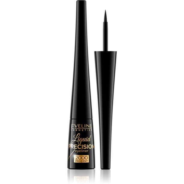 Eveline Cosmetics Liquid Precision 2000 Procent водоустойчива очна линия цвят Black 4 мл.