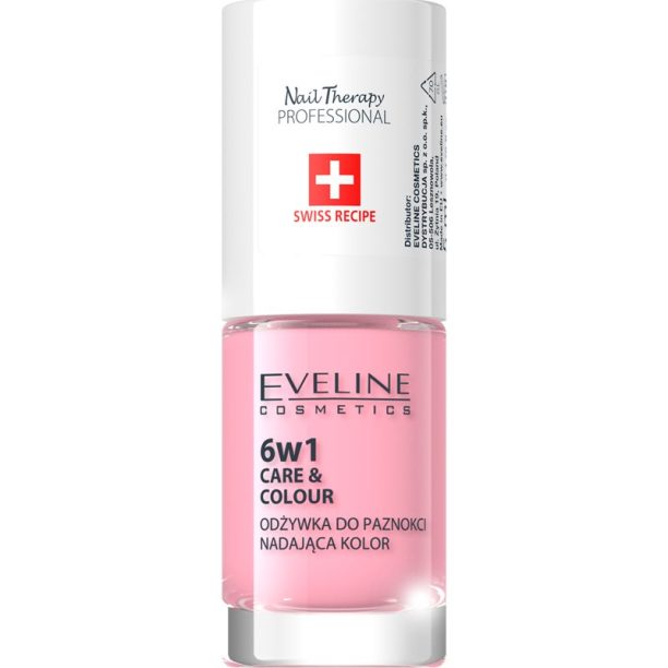 Eveline Cosmetics Nail Therapy Care & Colour балсам за нокти 6 в 1 цвят Rose 5 мл. на ниска цена