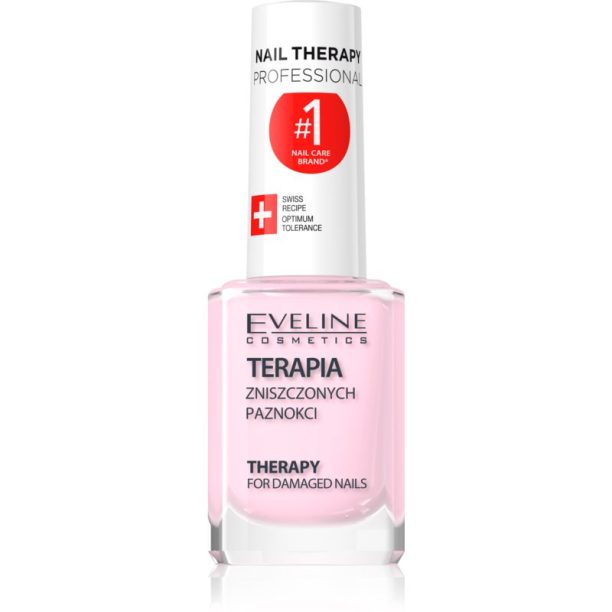 Eveline Cosmetics Nail Therapy Professional подсилващ лак за салби и увредени нокти с кератин 12 мл.