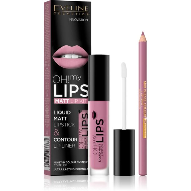 Eveline Cosmetics OH! my LIPS Matt комплект за устни 03 Rose Nude на ниска цена