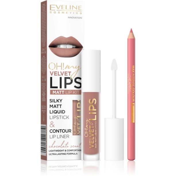 Eveline Cosmetics OH! my LIPS Velvet комплект за устни 11 Cookie Milkshake 1 бр.