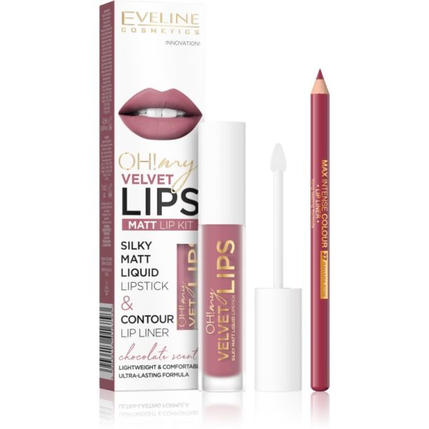 Eveline Cosmetics OH! my LIPS Velvet комплект за устни 13 Brownie Biscotti 1 бр.