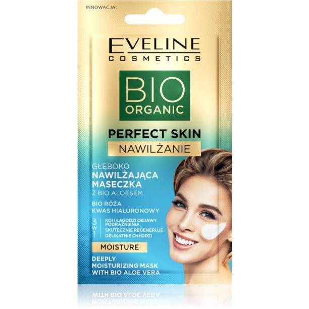 Eveline Cosmetics Perfect Skin Bio Aloe успокояваща и хидратираща маска с алое вера 8 мл.