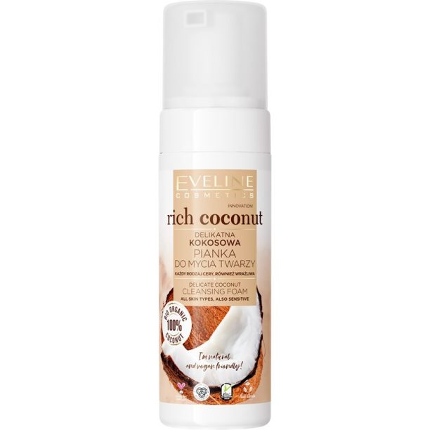 Eveline Cosmetics Rich Coconut нежна почистваща пяна с пробиотик 150 мл. на ниска цена