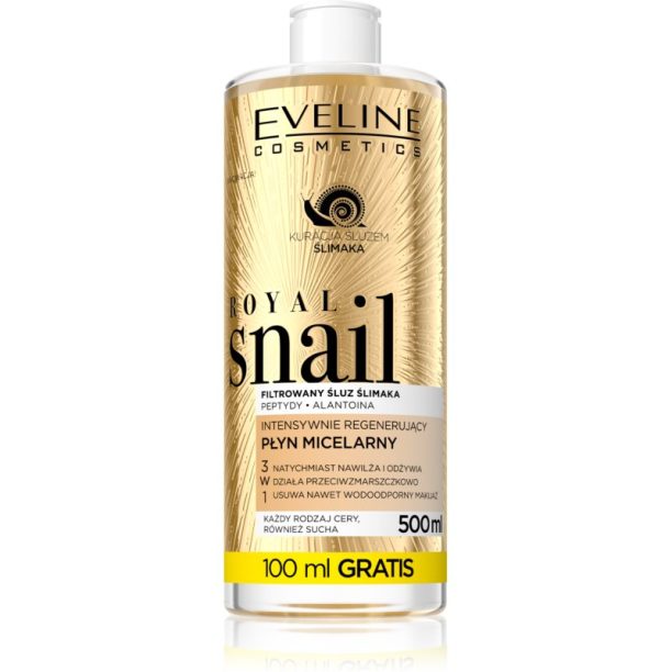 Eveline Cosmetics Royal Snail мицеларна вода с регенериращ ефект 500 мл.