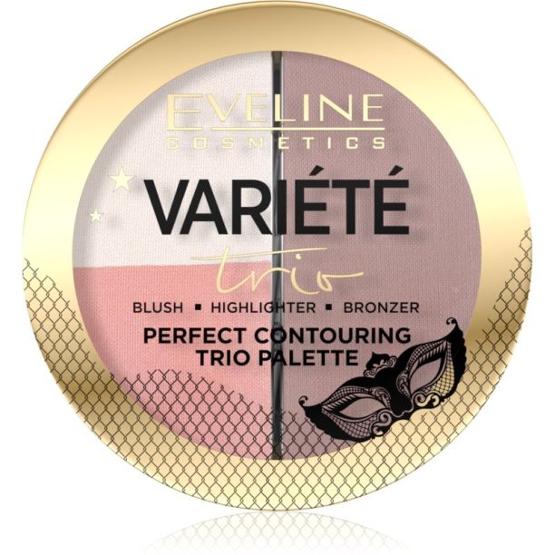 Eveline Cosmetics Variété Trio контурираща палитра за лице 3 в 1 цвят 01 Light 10 гр.