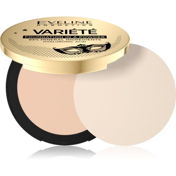 Eveline Cosmetics Variété минерална компактна пудра с апликатор цвят 01 Light 8 гр.