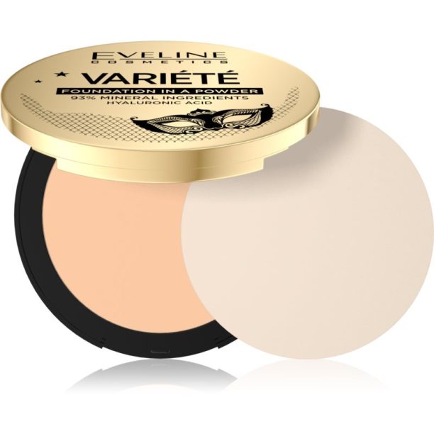 Eveline Cosmetics Variété минерална компактна пудра с апликатор цвят 02 Natural 8 гр.