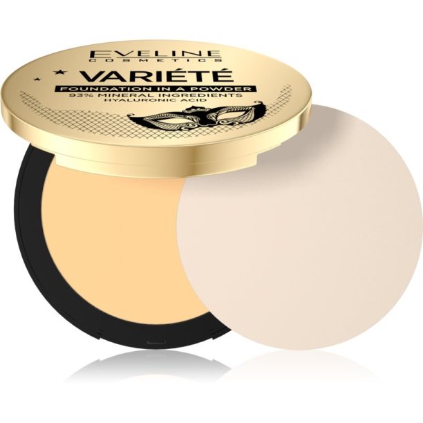 Eveline Cosmetics Variété минерална компактна пудра с апликатор цвят 03 Light Vanilla 8 гр.