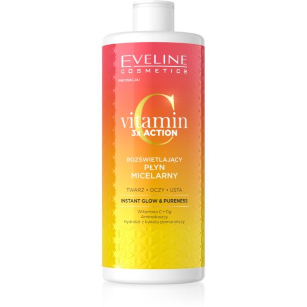 Eveline Cosmetics Vitamin C 3x Action мицеларна вода за освежаване и хидратация 500 мл.