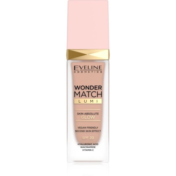 Eveline Cosmetics Wonder Match Lumi хидратиращ фон дьо тен с изглаждащ ефект SPF 20 цвят 20 Nude Warm 30 мл. на ниска цена