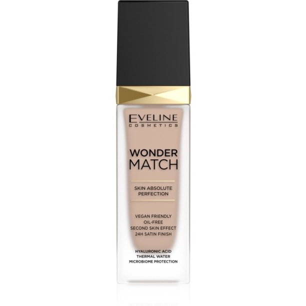 Eveline Cosmetics Wonder Match дълготраен течен фон дьо тен с хиалуронова киселина цвят 35 Sunny Beige 30 мл. на ниска цена