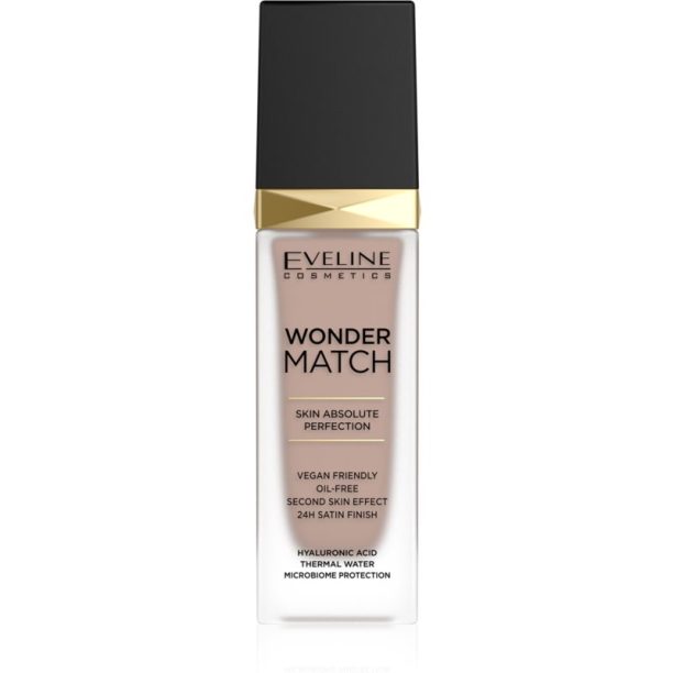 Eveline Cosmetics Wonder Match дълготраен течен фон дьо тен с хиалуронова киселина цвят 45 Honey 30 мл. на ниска цена