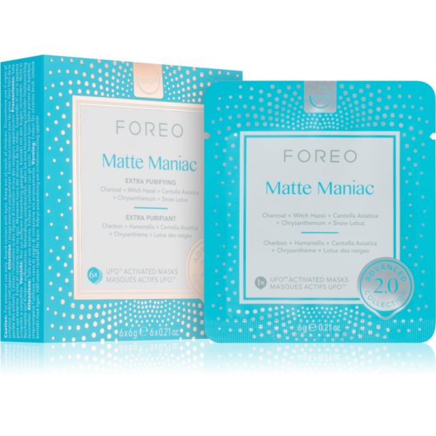 FOREO UFO™ Matte Maniac почистваща маска за лице 6 бр. на ниска цена