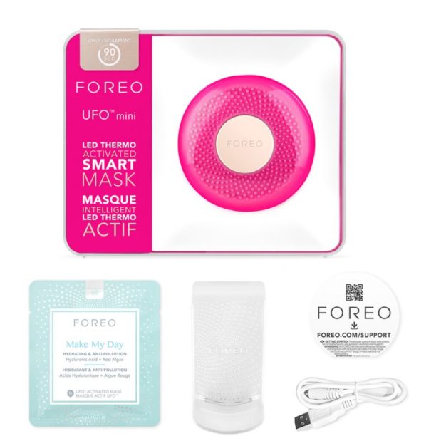 FOREO UFO™ Mini звуков уред за ускоряване ефекта на маските за лице малка опаковка Fuchsia 1 бр. купи на топ цена